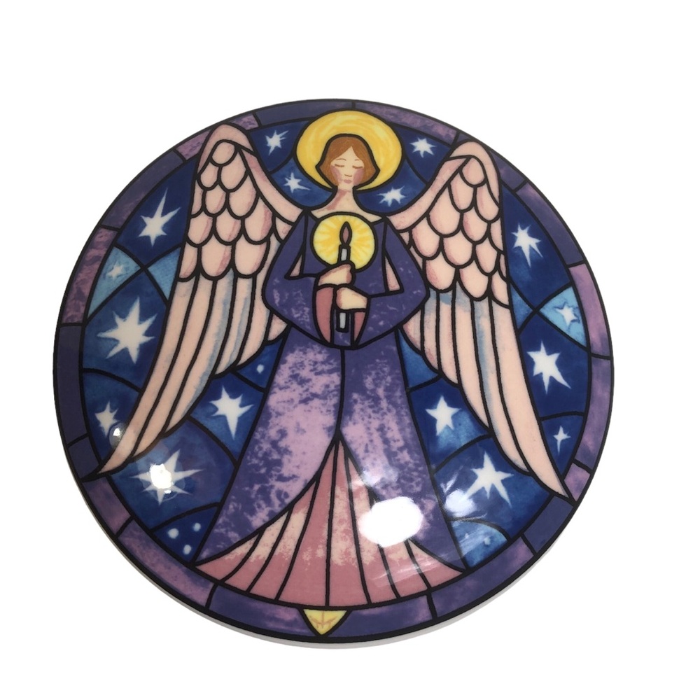 Mikasa HK 501 Angel Trinket, Jewelry, Candy Porcelain Dish With Lid  5”